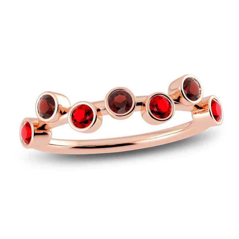 Main Image 1 of Juliette Maison Natural Garnet & Natural Ruby Ring 10K Rose Gold