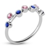 Thumbnail Image 2 of Juliette Maison Natural Pink Tourmaline & Natural Blue Sapphire Ring 10K White Gold