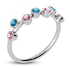 Thumbnail Image 2 of Juliette Maison Natural Pink Tourmaline & Natural Blue Zircon Ring 10K White Gold
