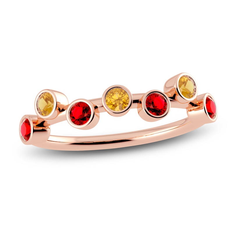 Main Image 1 of Juliette Maison Natural Citrine & Natural Ruby Ring 10K Rose Gold
