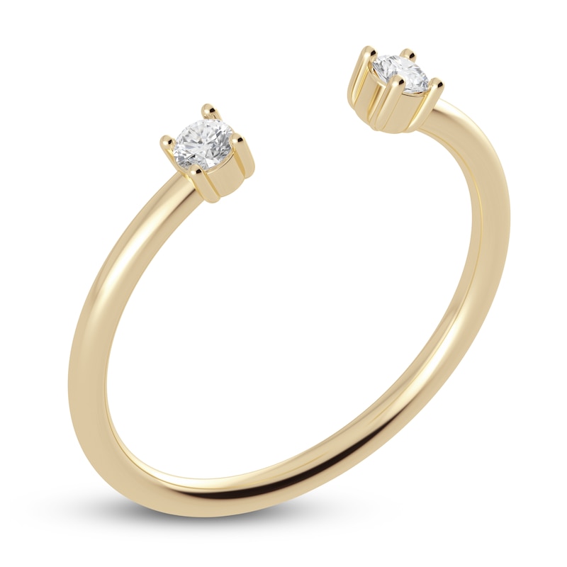 Main Image 2 of Juliette Maison Natural White Sapphire Cuff Ring 10K Yellow Gold