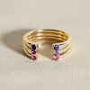 Thumbnail Image 4 of Juliette Maison Natural White Sapphire Cuff Ring 10K Yellow Gold