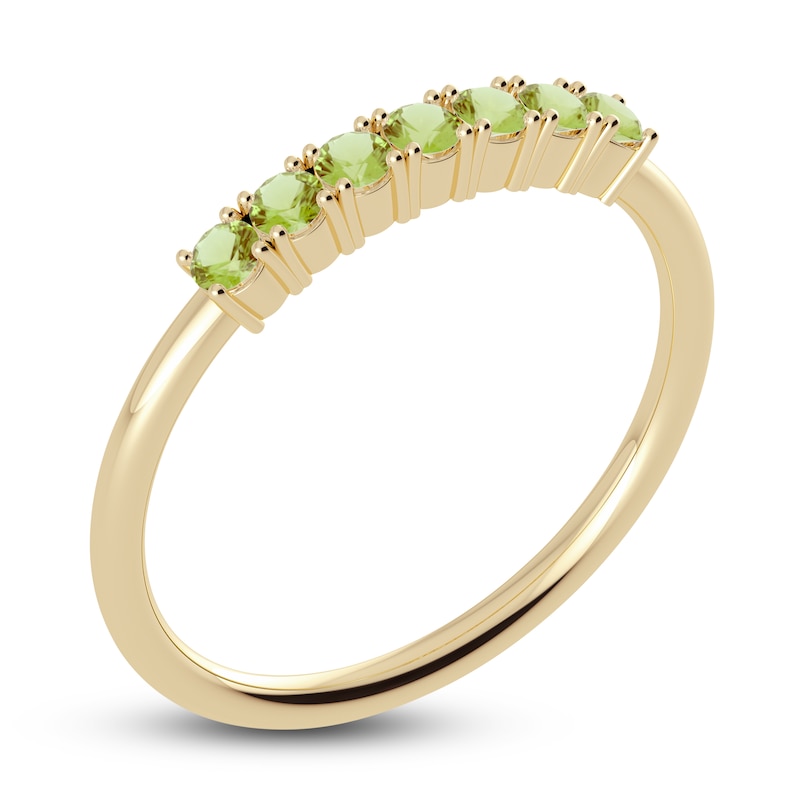Main Image 2 of Juliette Maison Natural Peridot Half Eternity Ring 10K Yellow Gold