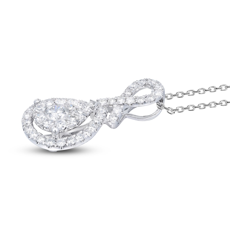 Main Image 2 of Diamond Necklace 1 ct tw Round 14K White Gold 18"