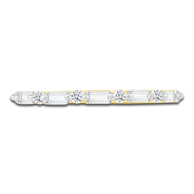 Main Image 3 of Diamond Stackable Ring 1/5 ct tw Round/Baguette 10K Yellow Gold