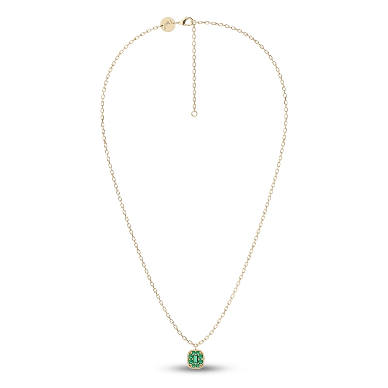 Main Image 2 of Juliette Maison Natural Emerald Pendant Necklace 10K Yellow Gold