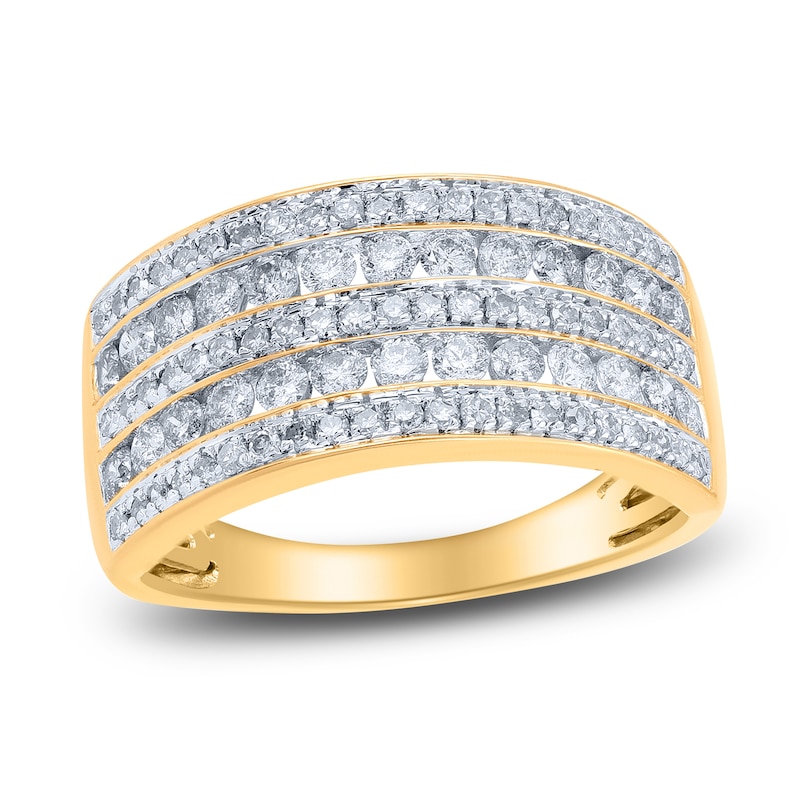 Main Image 1 of Diamond 5-Row Anniversary Band 1 ct tw Round 14K Yellow Gold