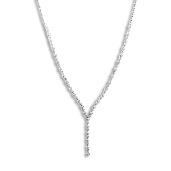 Diamond Y Necklace 5 ct tw Round 14K White Gold