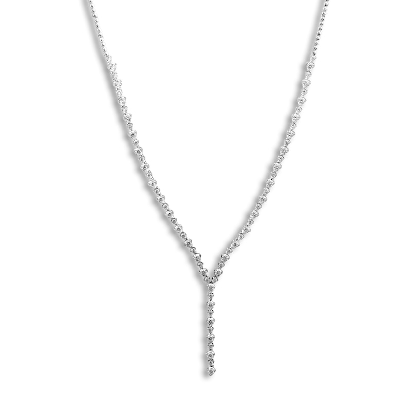 Main Image 1 of Diamond Y Necklace 5 ct tw Round 14K White Gold
