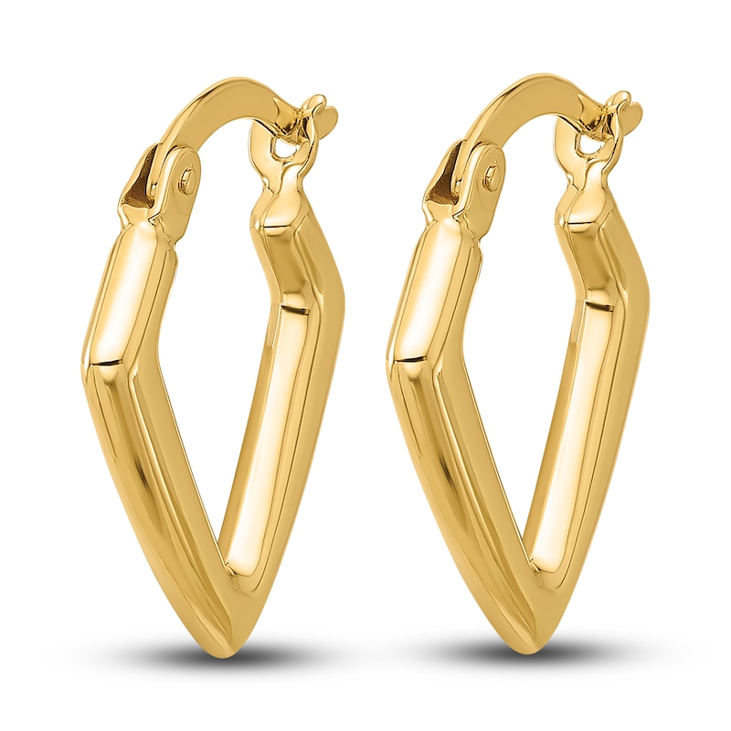 High-Polish Fancy Hoop Earrings 14K Yellow Gold 14mm