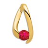 Natural Ruby Pendant Charm 14K Yellow Gold