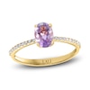 Thumbnail Image 1 of LALI Jewels Natural Amethyst Engagement Ring 1/10 ct Diamonds 14K Yellow Gold