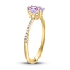 Thumbnail Image 2 of LALI Jewels Natural Amethyst Engagement Ring 1/10 ct Diamonds 14K Yellow Gold