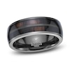 Thumbnail Image 1 of Men's Wood Inlay Wedding Band Black Zirconium 8.0mm