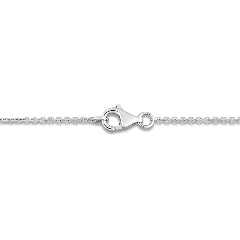 Main Image 2 of Y-Knot Natural Blue Sapphire Necklace 1/20 ct tw Diamonds 14K White Gold 17"
