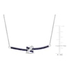 Thumbnail Image 4 of Y-Knot Natural Blue Sapphire Necklace 1/20 ct tw Diamonds 14K White Gold 17"