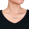 Thumbnail Image 5 of Y-Knot Natural Blue Sapphire Necklace 1/20 ct tw Diamonds 14K White Gold 17"