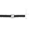 Thumbnail Image 4 of Y-Knot Men's Diamond & Woven Black Leather Bracelet 1/20 ct tw Round 14K White Gold 9"