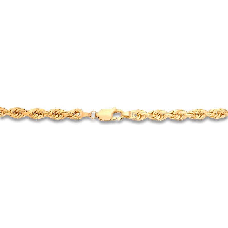 Main Image 2 of Solid Glitter Rope Necklace 10K Yellow Gold 20" 4.4mm