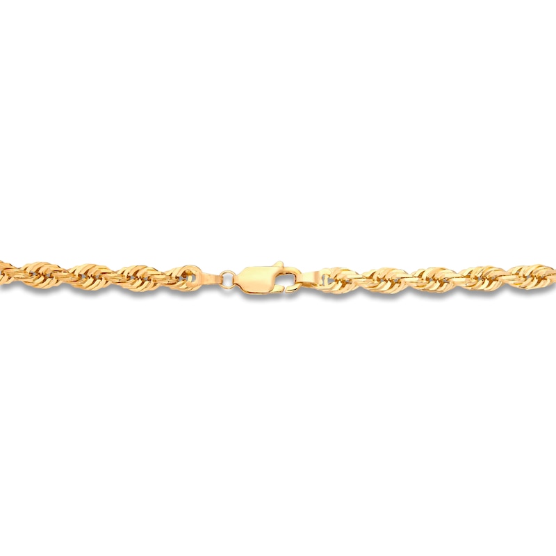 Main Image 2 of Solid Glitter Rope Necklace 10K Yellow Gold 22" 4.4mm