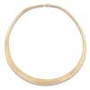 Thumbnail Image 1 of Italia D'Oro Solid Diamond-Cut Omega Chain Necklace 14K Yellow Gold 17"
