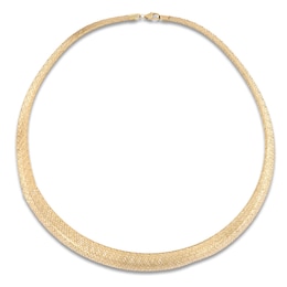 Italia D'Oro Solid Diamond-Cut Omega Chain Necklace 14K Yellow Gold 17"