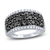 Thumbnail Image 1 of Black & White Diamond Anniversary Band 2 ct tw Round 14K White Gold