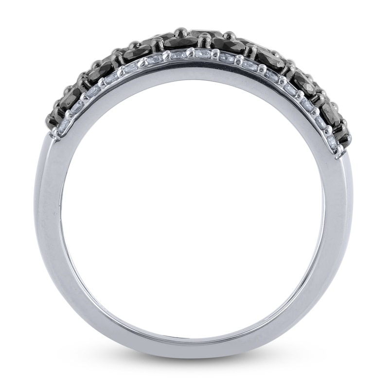 Black & White Diamond Anniversary Band 2 ct tw Round 14K White Gold