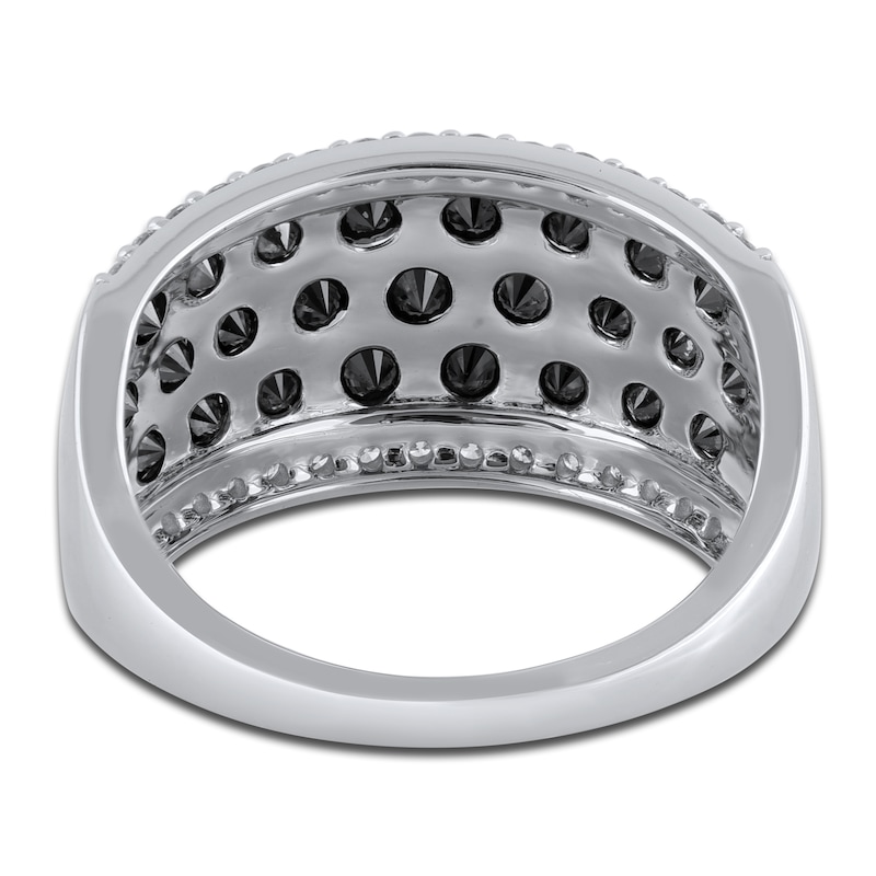 Main Image 3 of Black & White Diamond Anniversary Band 2 ct tw Round 14K White Gold