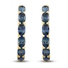 Thumbnail Image 1 of Montana Blue Oval-Cut Natural Sapphire Hoop Earrings 14K Yellow Gold