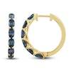 Thumbnail Image 2 of Montana Blue Oval-Cut Natural Sapphire Hoop Earrings 14K Yellow Gold