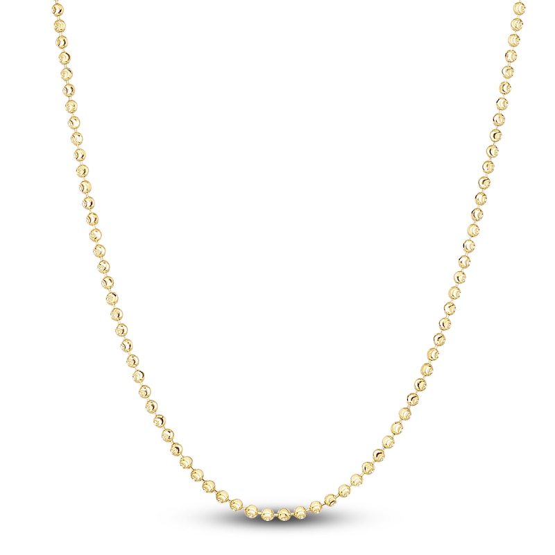 Main Image 1 of Solid Beaded Chain Necklace 14K Yellow Gold 18" 2.0mm