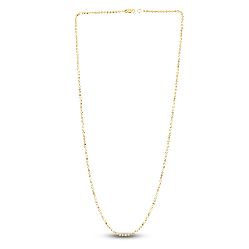 Main Image 2 of Solid Beaded Chain Necklace 14K Yellow Gold 18" 2.0mm