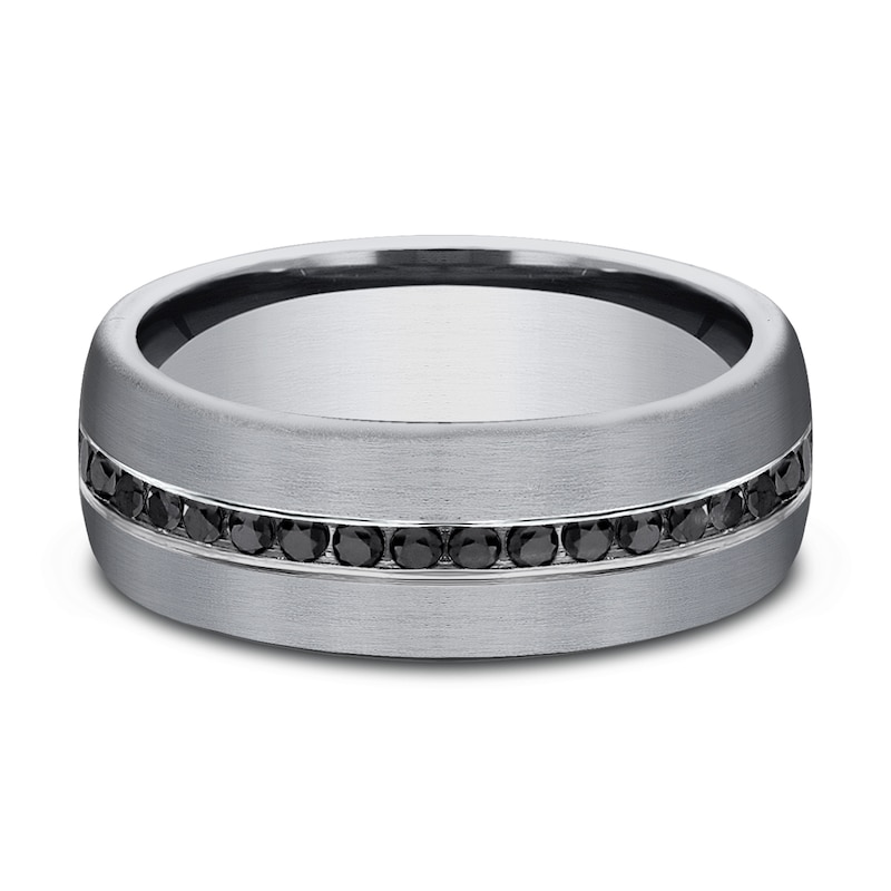 Men's Black Diamond Wedding Band 3/8 ct tw Round Tantalum 7.5mm