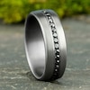 Thumbnail Image 4 of Men's Black Diamond Wedding Band 3/8 ct tw Round Tantalum 7.5mm