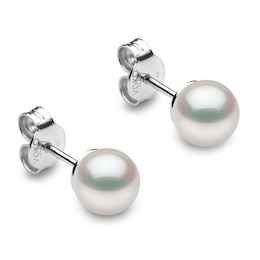 Yoko London Akoya Cultured Pearl Stud Earrings 18K White Gold