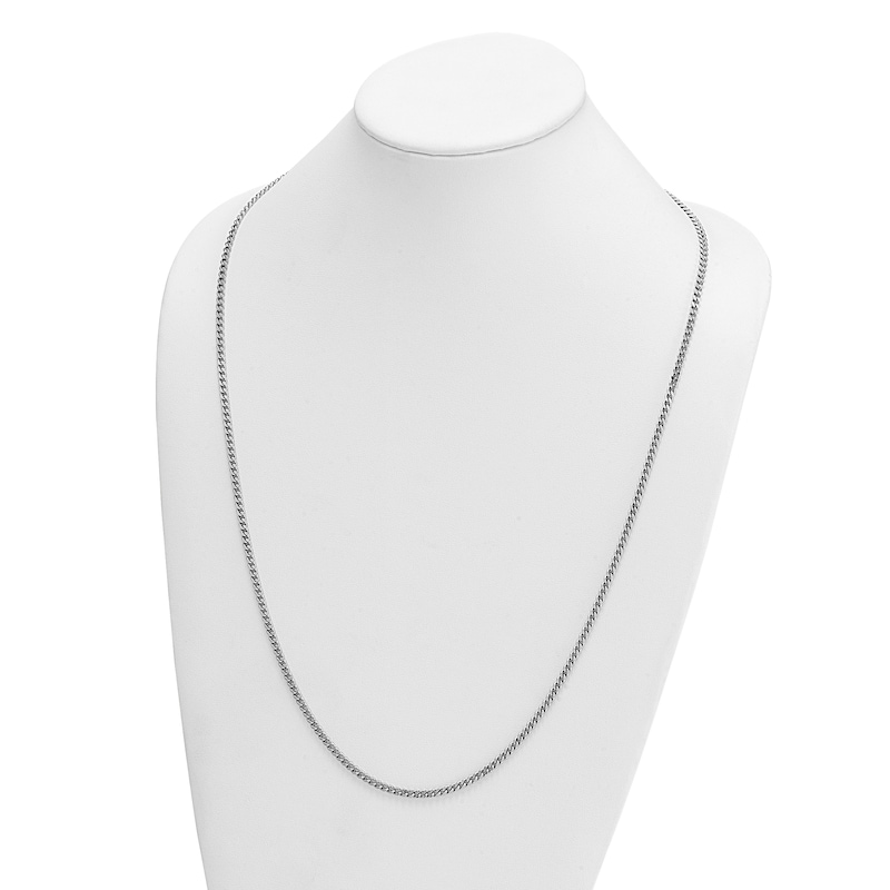 Main Image 2 of High-Polish Curb Chain Necklace Platinum 18" 3.5mm
