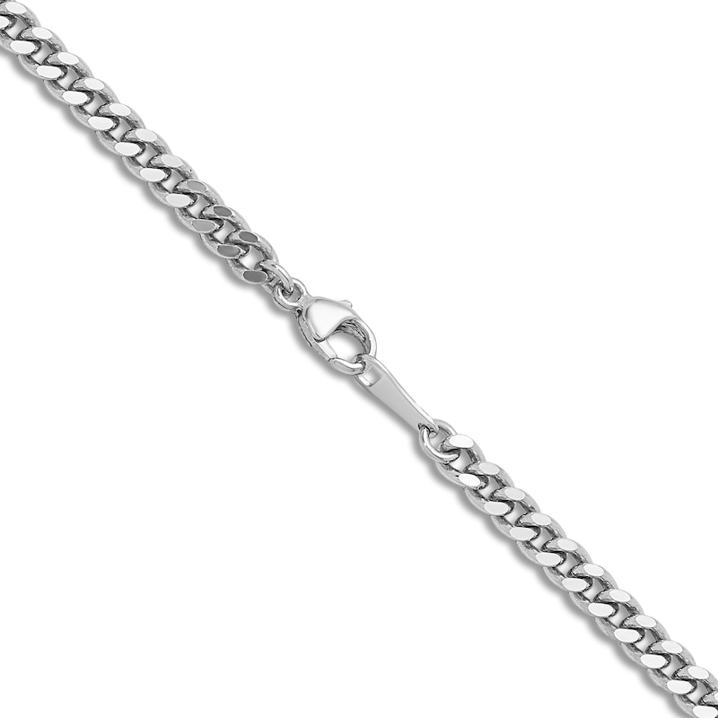 Main Image 4 of High-Polish Curb Chain Necklace Platinum 18" 3.5mm
