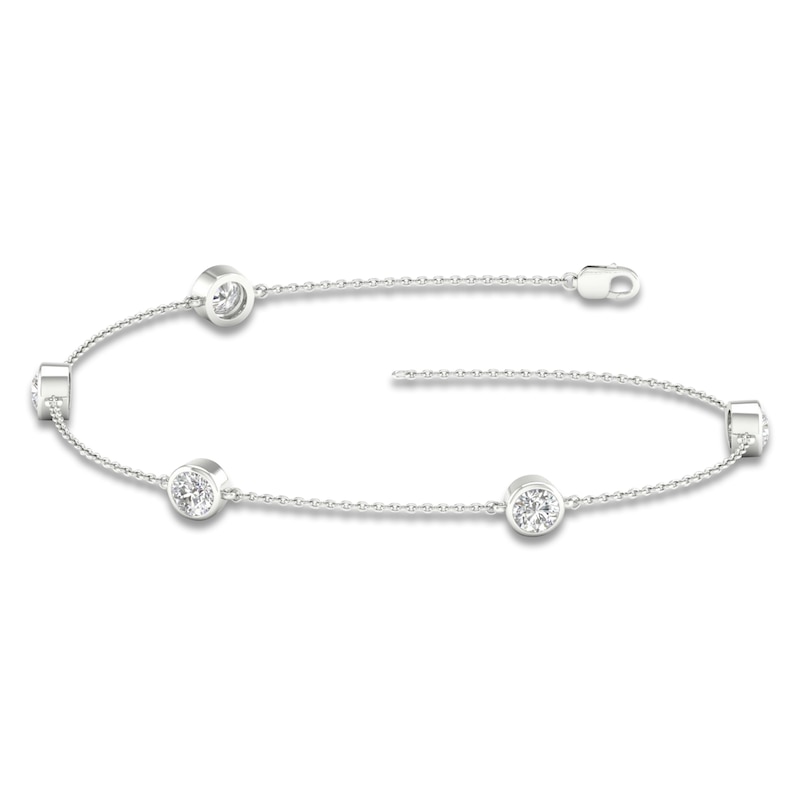 Main Image 1 of Lab-Grown Diamond Bezel Bracelet 2 ct tw 14K White Gold