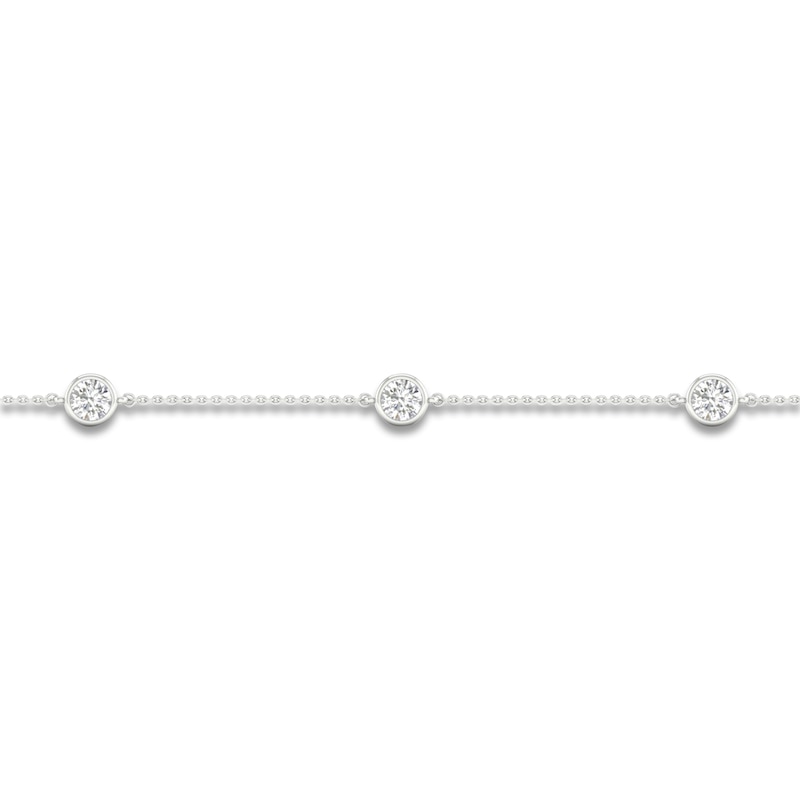 Lab-Created Diamond Bezel Bracelet 2 ct tw 14K White Gold