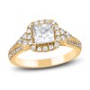 Thumbnail Image 1 of Princess & Round-Cut Diamond Halo Ring 1-1/5 ct tw 14K Yellow Gold