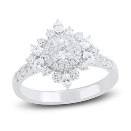Marquise & Round-Cut Diamond Ring 1 ct tw 14K White Gold