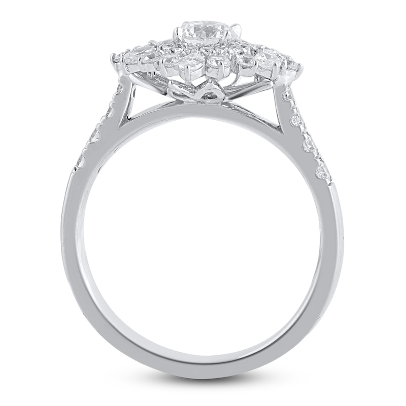Main Image 2 of Marquise & Round-Cut Diamond Ring 1 ct tw 14K White Gold