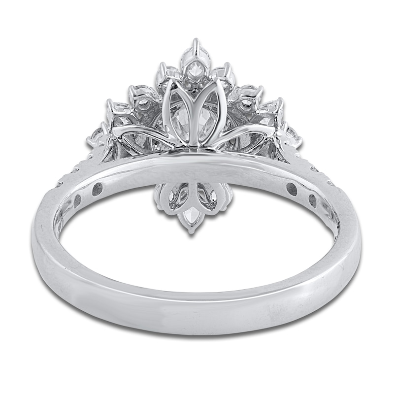 Main Image 3 of Marquise & Round-Cut Diamond Ring 1 ct tw 14K White Gold