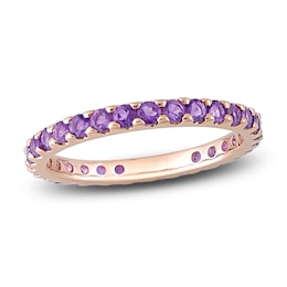 Natural Amethyst Eternity Band 14K Rose Gold