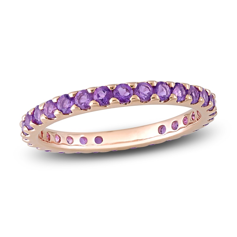 Main Image 1 of Natural Amethyst Eternity Band 14K Rose Gold