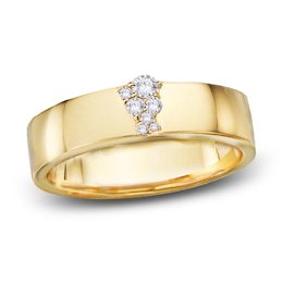 High-Polish 1/10 ct tw Round Diamond Wedding Band