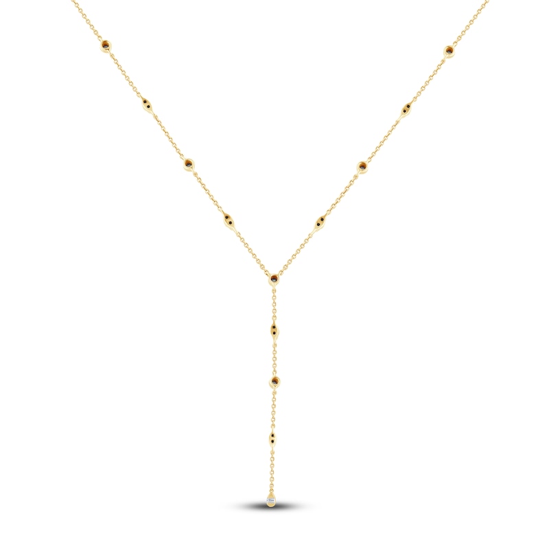 Main Image 2 of Pnina Tornai Black Diamond Y Necklace 1/2 ct tw 14K Round/Radiant-cut Yellow Gold