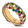Thumbnail Image 2 of ZYDO Multi-Gemstone & Diamond Stretch Ring 1/3 ct tw 18K Yellow Gold