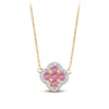 Thumbnail Image 1 of Kallati Natural Pink Sapphire & Diamond Necklace 1/10 ct tw 14K Yellow Gold 18"